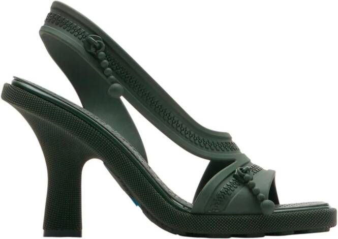 Burberry decorative zip-detailing strappy sandals Green
