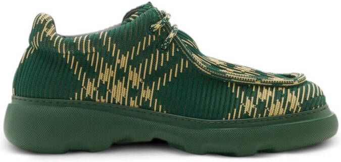 Burberry EKD check-print derby shoes Green