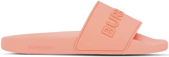 Burberry embossed logo slides Pink