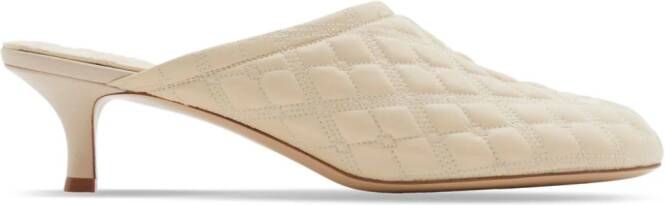 Burberry embroidered quilted mules Neutrals