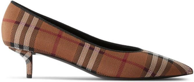 Burberry Haymarket check pointed-toe pumps Brown