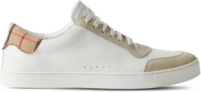 Burberry House Check-print leather sneakers White