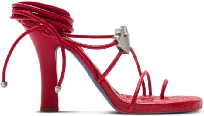 Burberry Ivy Shield 105mm strappy sandals Red