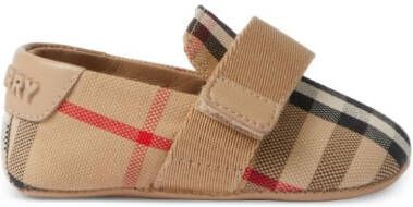 Burberry Kids check-print touch-strap crib shoes ARCHIVE BEIGE IP CHK