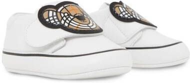 Burberry Kids Thomas Bear appliqué leather booties White