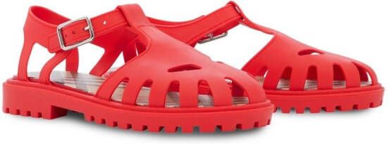 Burberry Kids Vintage Check-lined rubber sandals Red