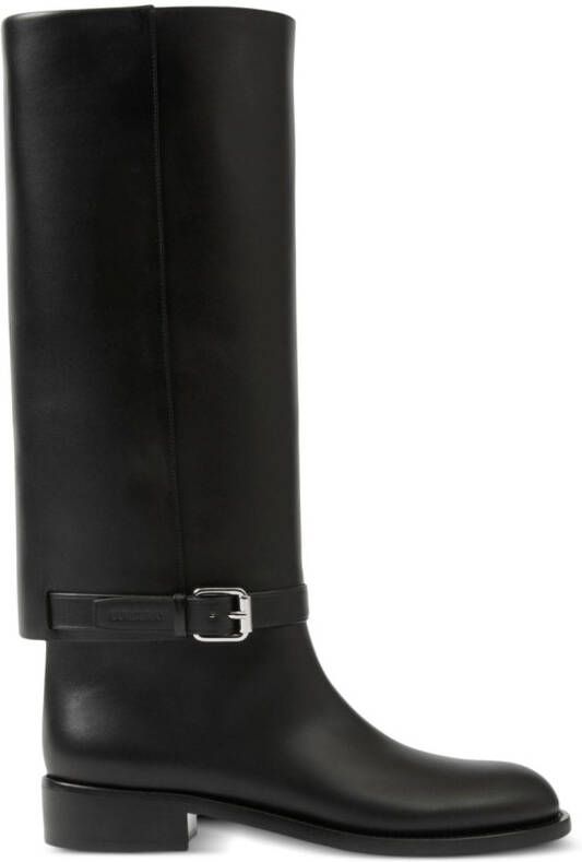 Burberry knee-high leather boots Black