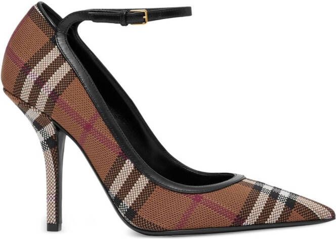 Burberry knitted Vintage Check 100mm pumps Brown