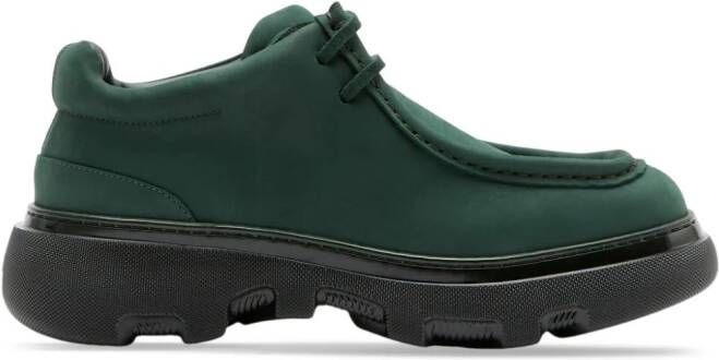 Burberry lace-up leather derby shoes Green