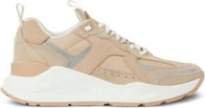 Burberry Leather Suede and Cotton Sneakers Neutrals