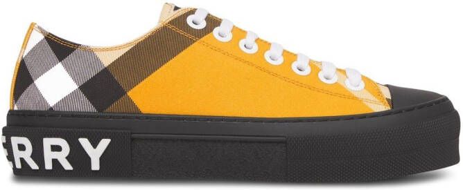 Burberry logo-print checked sneakers Yellow