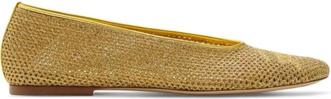 Burberry mesh ballerina shoes Gold