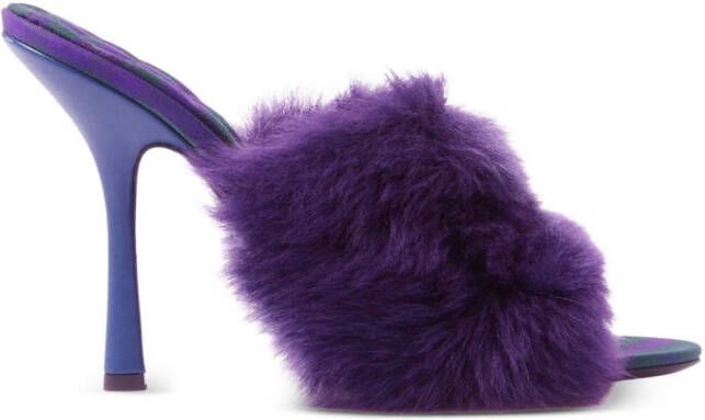 Burberry Minnie 115mm shearling mules Purple