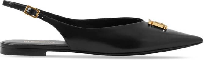 Burberry Monogram Motif leather ballerina shoes Black