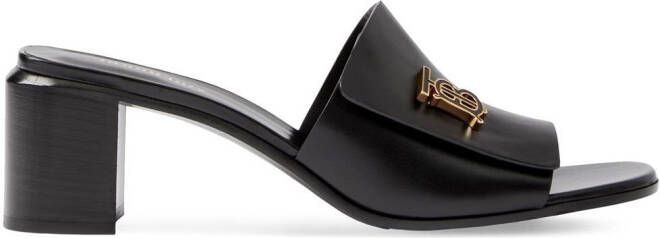 Burberry Monogram Motif Leather Mules Black