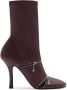 Burberry Peep 100mm leather boots Red - Thumbnail 1