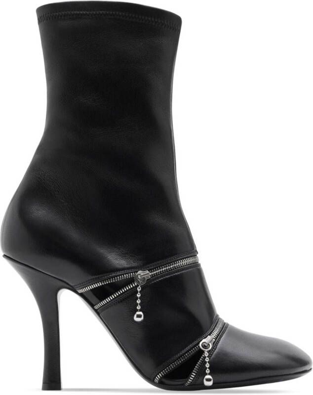 Burberry Peep leather ankle boots Black