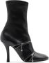 Burberry Peep leather ankle boots Black - Thumbnail 1