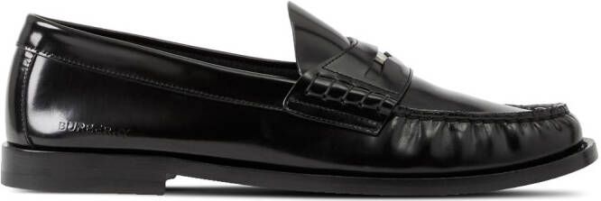 Burberry penny-slot leather loafers Black