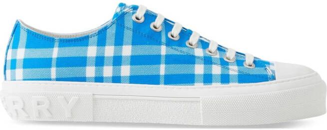 Burberry plaid cotton sneakers Blue