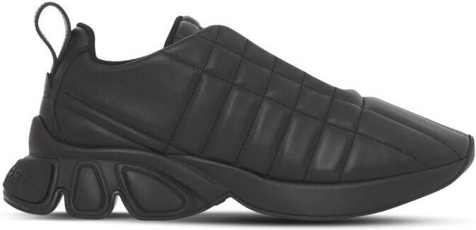 Burberry quilted low-top leather sneakers Black
