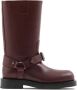 Burberry Saddle buckled leather boots Red - Thumbnail 1