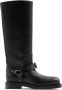 Burberry Saddle knee-high leather boots Black - Thumbnail 1