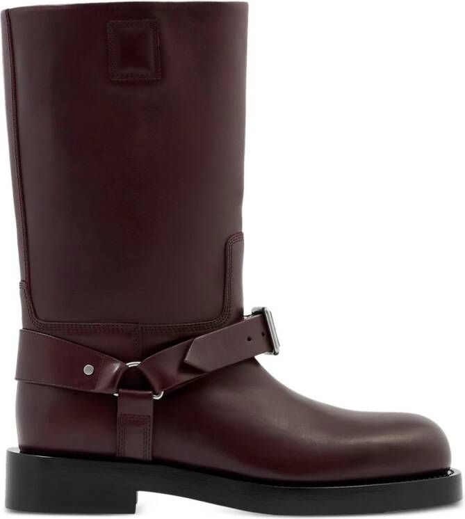 Burberry Saddle leather ankle boots Brown