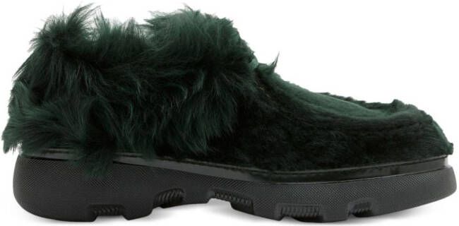 Burberry shearling creeper shoes Green