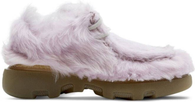 Burberry shearling creeper shoes Pink