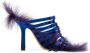Burberry shearling-trim strappy satin sandals Blue - Thumbnail 1