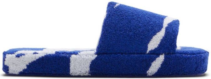 Burberry Snug cotton-towelling slippers Blue