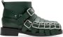 Burberry strap-detail leather ankle boots Green - Thumbnail 1