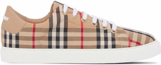 Burberry Vintage Check lace-up sneakers Neutrals