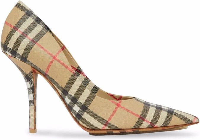 Burberry Vintage Check point-toe pumps Brown