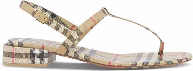 Burberry Vintage Check thong-strap sandals Neutrals