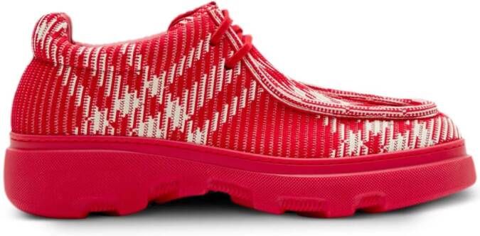 Burberry Vintage-check woven creeper shoes Red