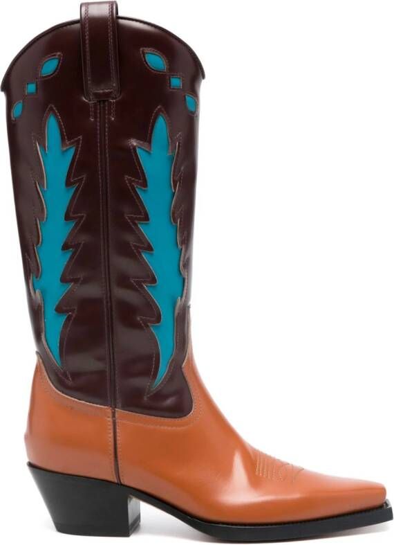 Buttero 50mm leather cowboy boots Blue