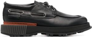 Buttero chunky two-tone boat-shoes Black