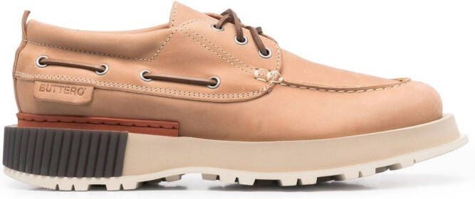Buttero chunky two-tone boat-shoes Neutrals
