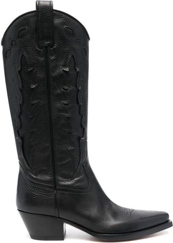 Buttero cowboy leather boots Black