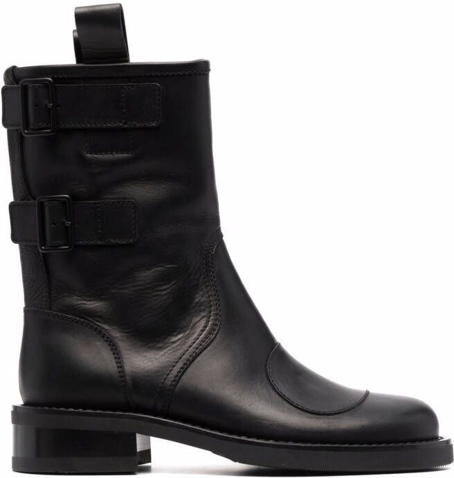 Buttero Elba leather mid-calf boots Black