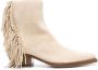 Buttero fringed suede ankle boots Neutrals - Thumbnail 1