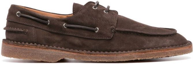 Buttero lace-up suede boat shoes Brown