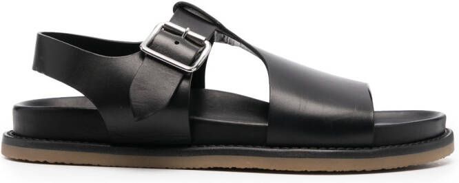 Buttero open-toe leather sandals Black