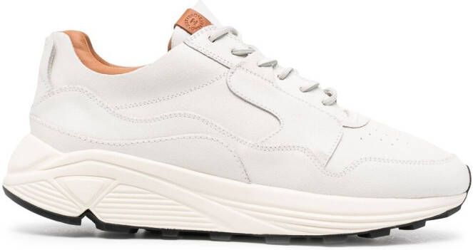Buttero Vinci crackle-effect leather sneakers White