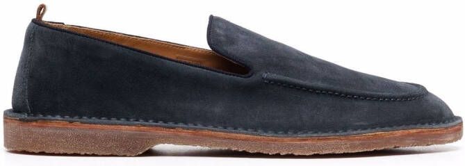 Buttero round-toe suede loafers Blue