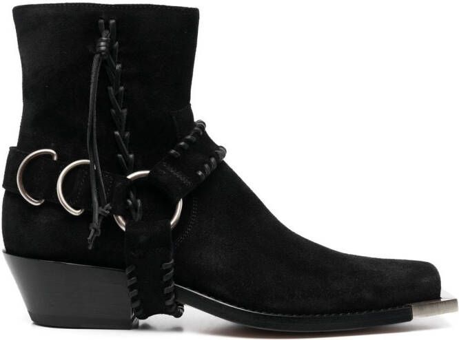 Buttero square-toe 55mm ankle boots Black