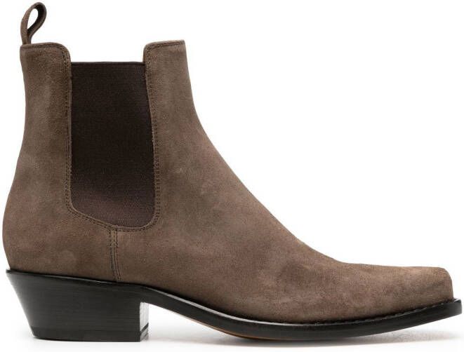 Buttero square-toe suede boots Brown