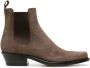 Buttero square-toe suede boots Brown - Thumbnail 1